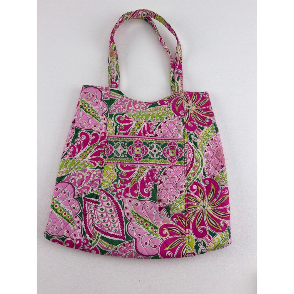 Vera Bradley Tote Bag Women OS Pinwheel Pink Paisley Quilted Boho Preppy